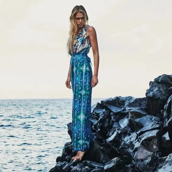 ZARA Floral Print belted jumpsuit - Picture 8 of 10